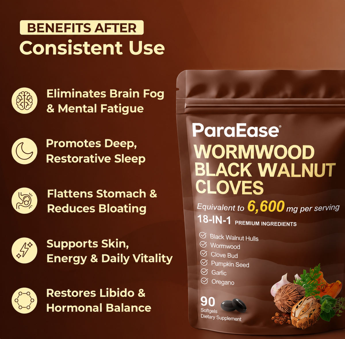Flush Out Hidden Parasites & Larva in Just 14 Days with Wormwood Black Walnut Cloves